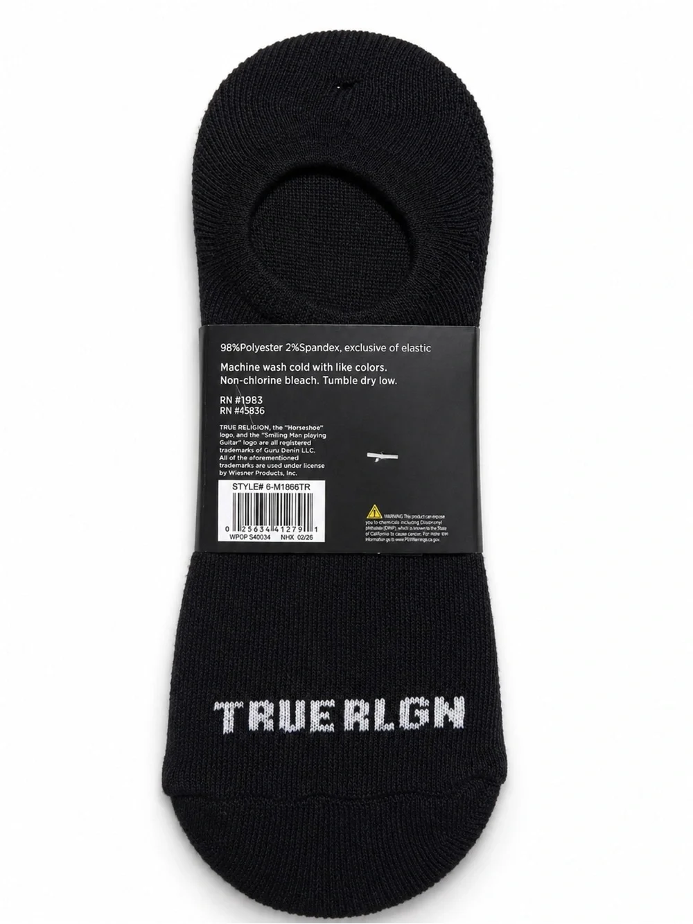 NWT True Religion Men’s No Show Socks 6 Pack Full Coverage Liners Black 10-13